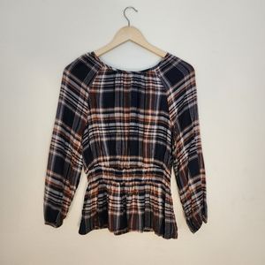 Universal Threads Navy Flannel Top Size Small